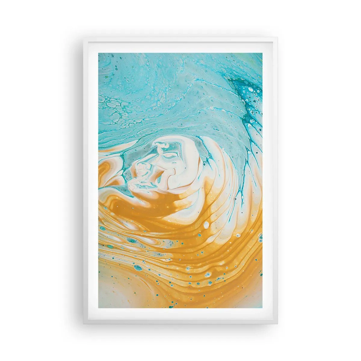 Affiche dans un cadre blanc - Poster - Tourbillon pastel - 61x91 cm