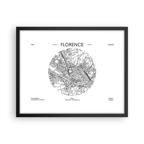Affiche dans un cadre noir - Poster - Anatomie de Florence - 50x40 cm