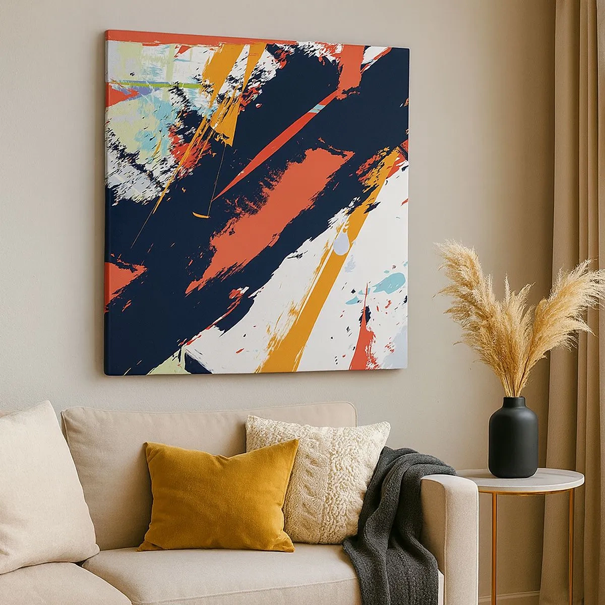 Impression sur toile - Image sur toile - Composition dynamique - 30x30 cm