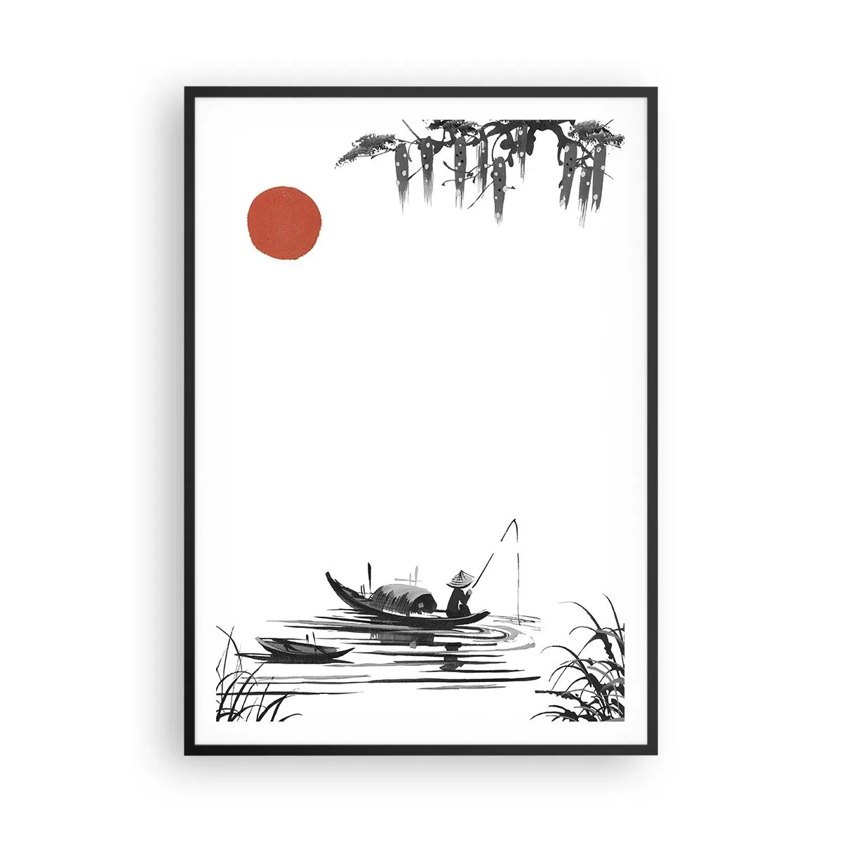 Affiche dans un cadre noir - Poster - Après-midi asiatique - 70x100 cm