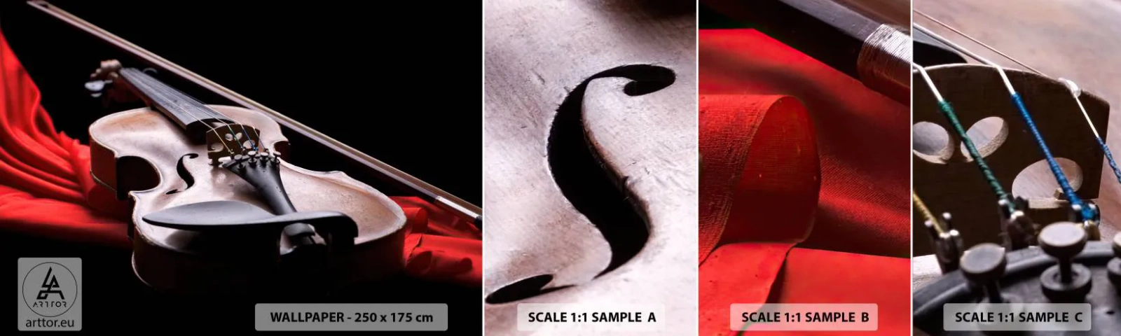 Échantillon De Papier Peint Standard Eco - Musique des sentiments - Musique, Violon, Un instrument de musique - 100x30 cm
