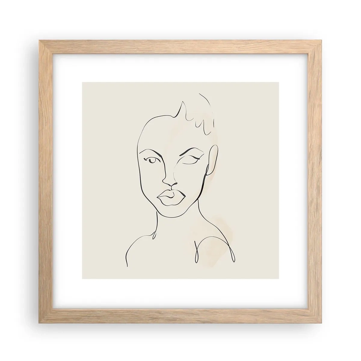 Affiche dans un chêne clair - Poster - Esquisse de la sensualité - 30x30 cm