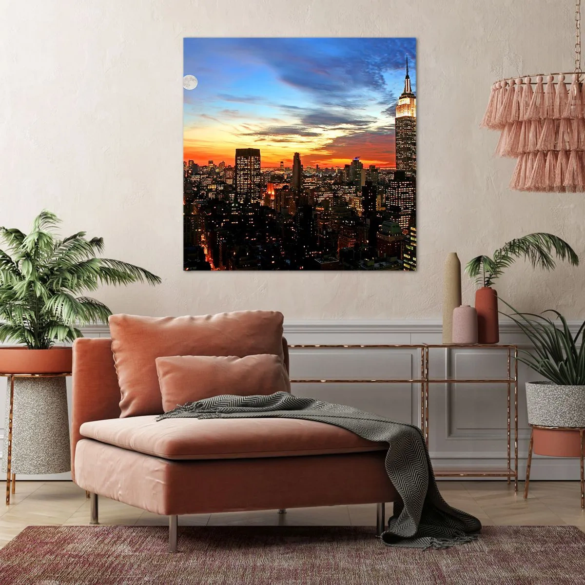 Impression sur toile - Image sur toile - Nuit américaine lumineuse - 50x50 cm