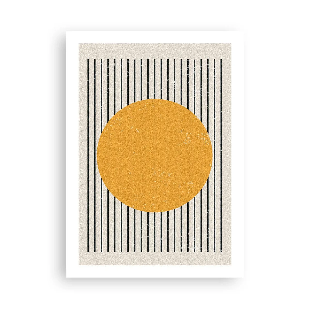 Affiche - Poster - Composition géométrique avec cercle et lignes orange - 50x70cm - Le pouvoir de la simplicité - Décoration murale moderne pour le salon et la chambre ARTTOR