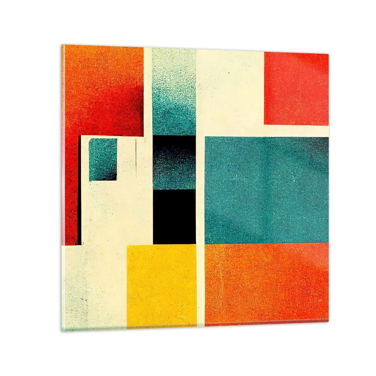 Impression sur verre - Image sur verre - Abstraction géométrique – bonne énergie - 50x50 cm