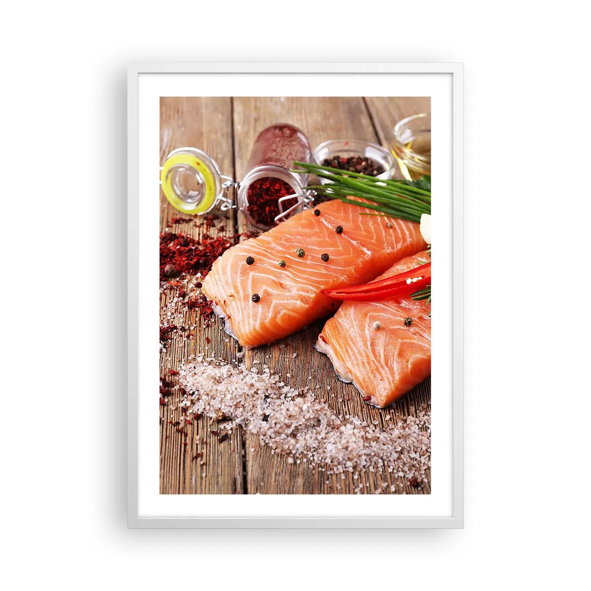 Affiche dans un cadre blanc - Poster - Aventure norvégienne dans la cuisine - 50x70 cm