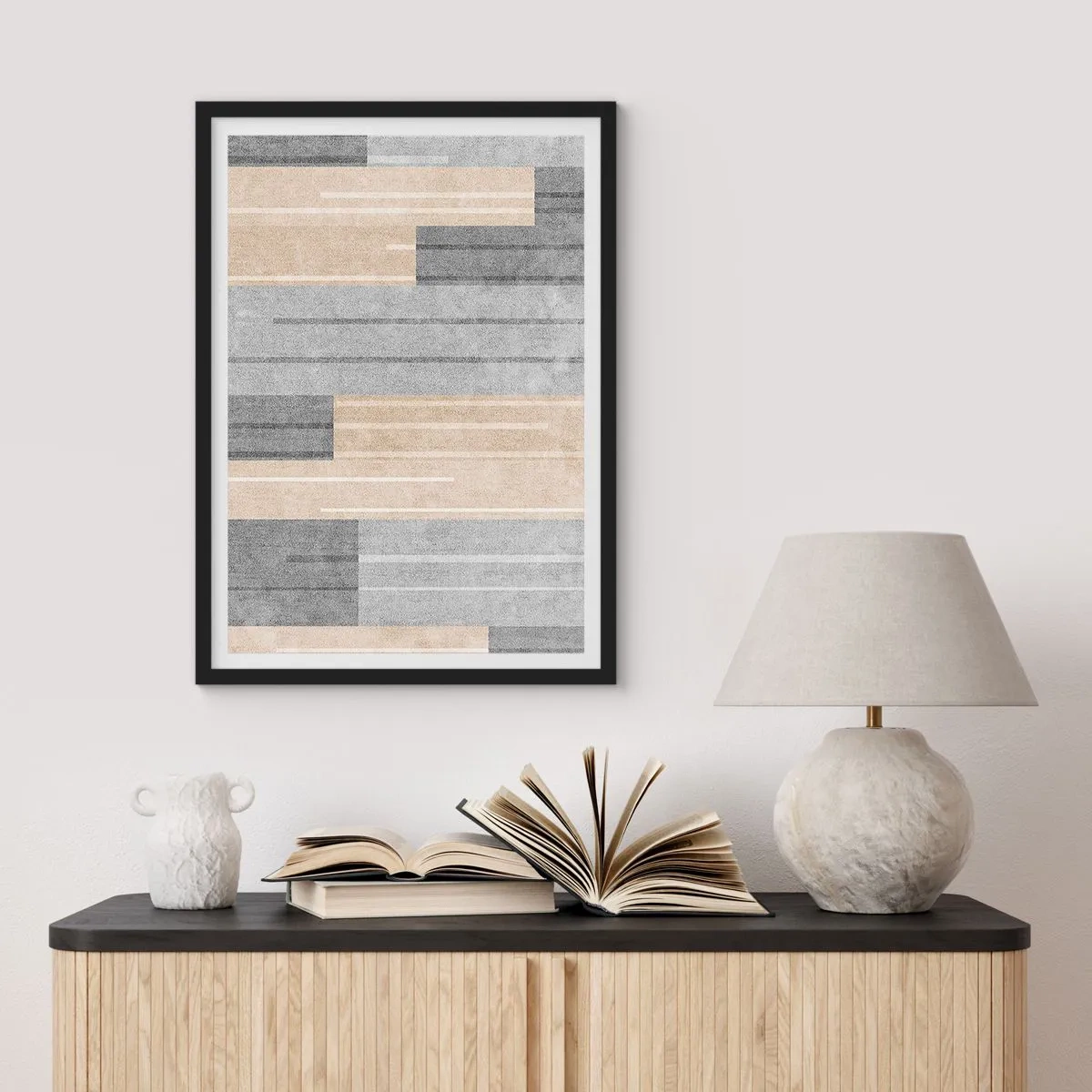 Affiche dans un cadre noir - Poster - Composition : se tenir droit - 61x91 cm