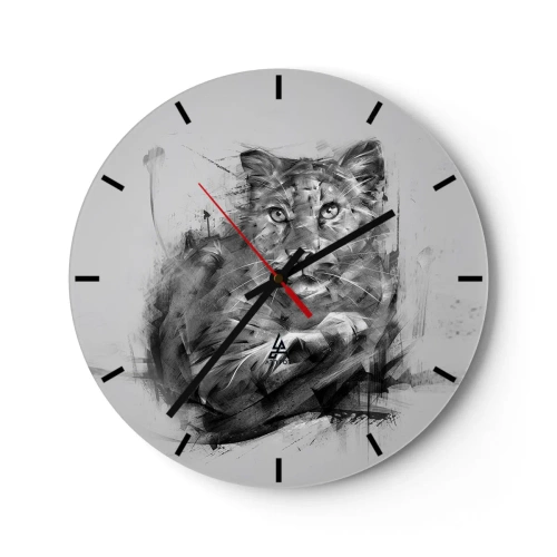 Horloge murale - Pendule murale - Oui, j'écoute attentivement - 40x40 cm