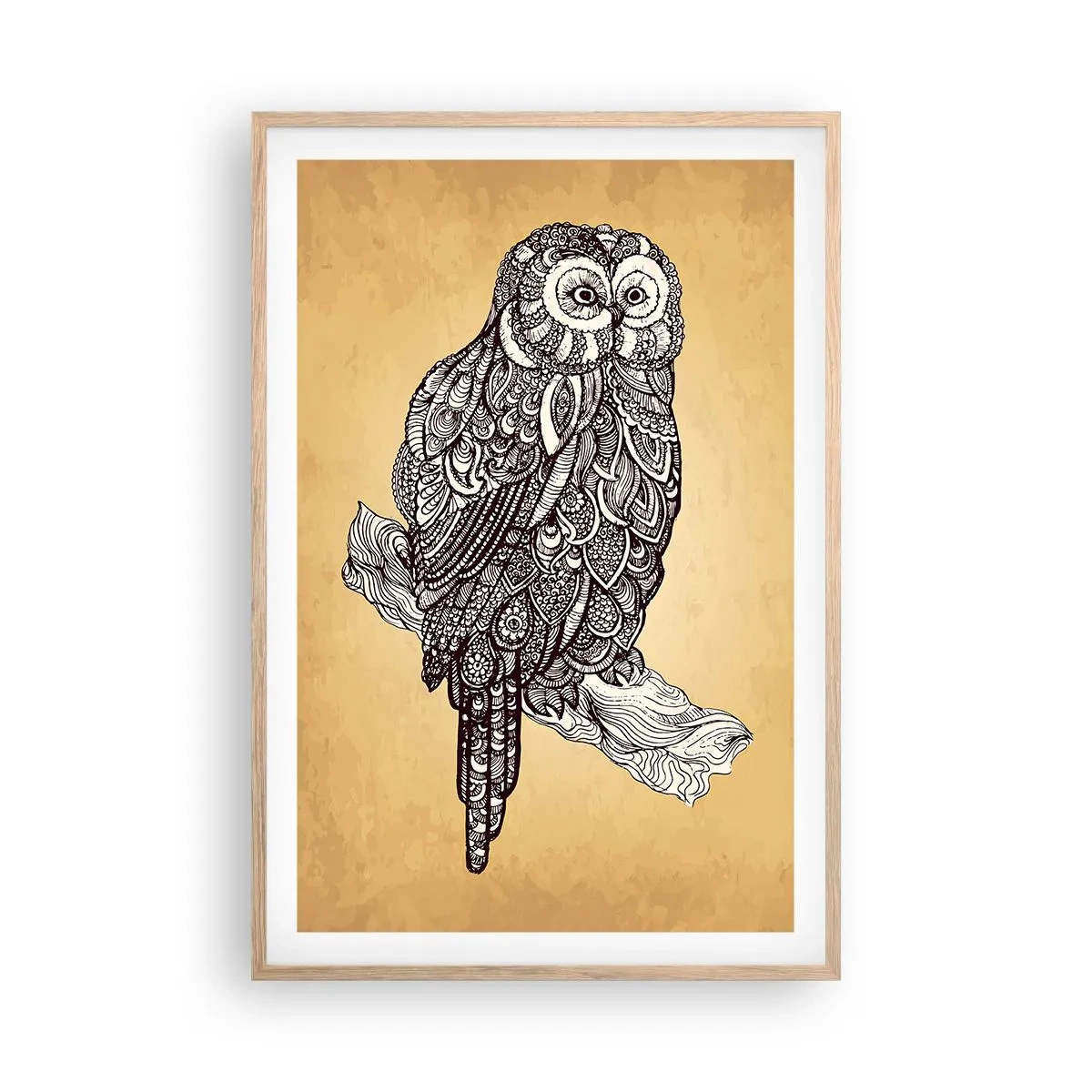 Affiche dans un chêne clair - Poster - Ornements complexes de sagesse - 61x91 cm