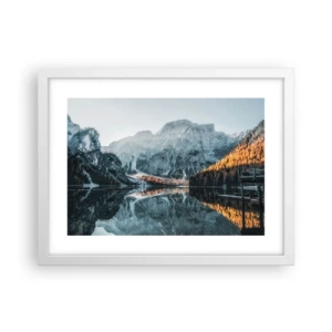 Affiche dans un cadre blanc - Poster - Reflet de paysage - 40x30 cm