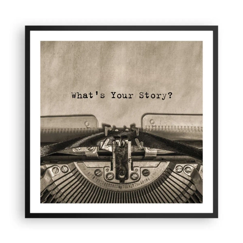 Affiche dans un cadre noir - Poster - Réponds-moi - 60x60 cm