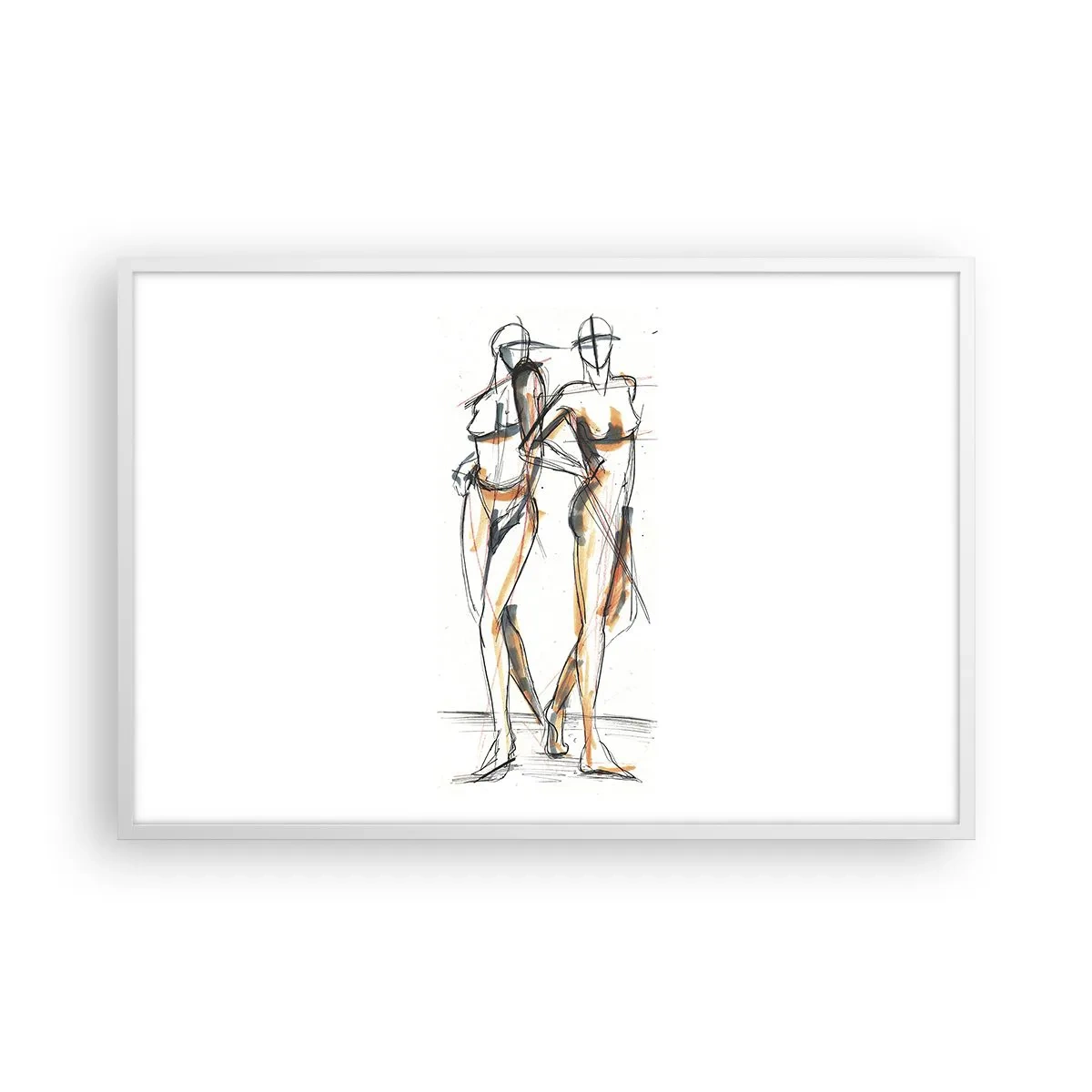 Affiche dans un cadre blanc - Poster - Étude de la grâce - 91x61 cm