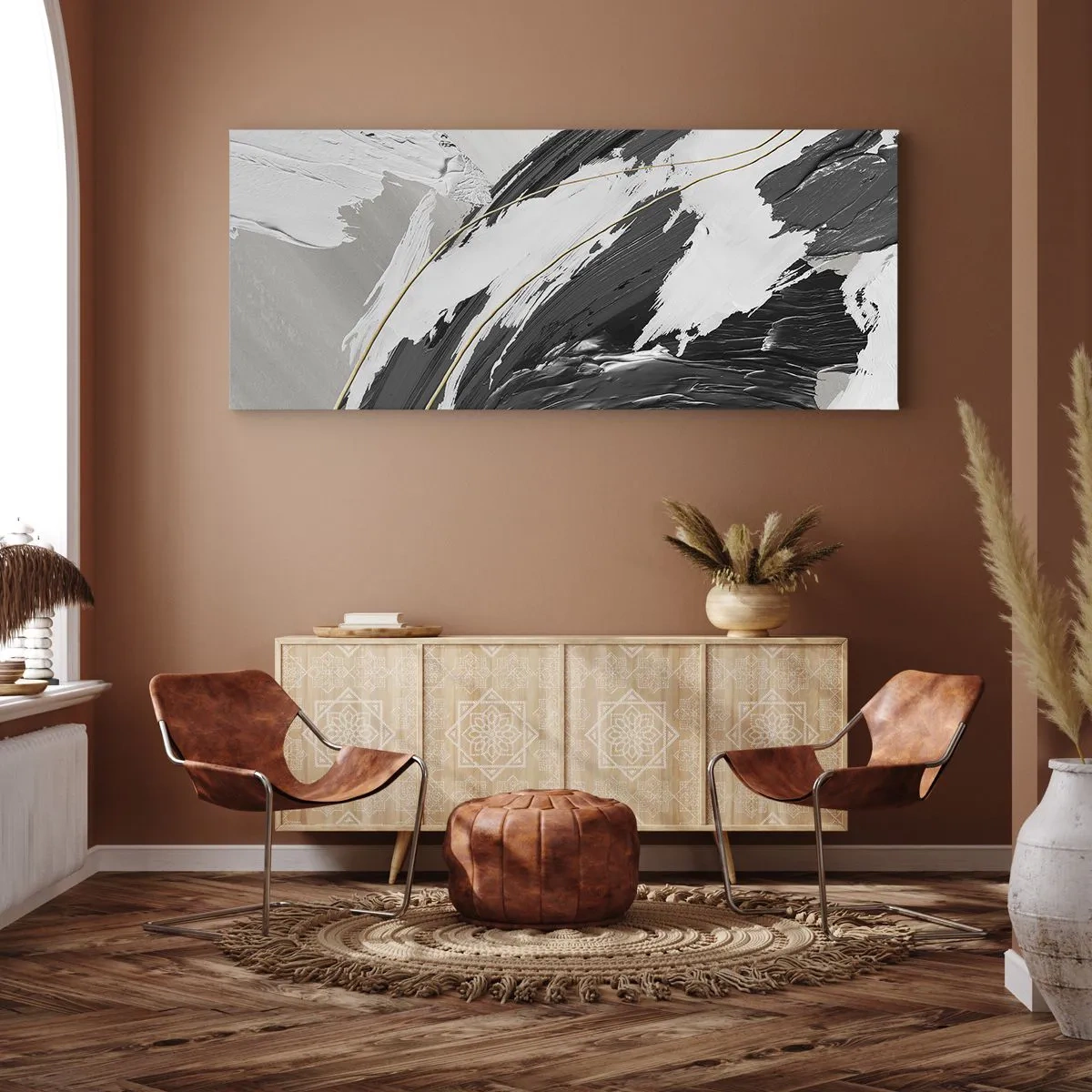 Impression sur toile - Image sur toile - L'abstraction à grande échelle - 90x30 cm