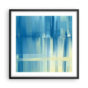Affiche dans un cadre noir - Poster - Composition en turquoise - 50x50 cm