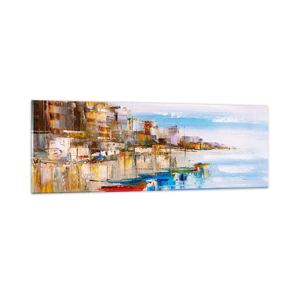 Impression sur verre - Image sur verre - Un havre urbain multicolore - 90x30 cm