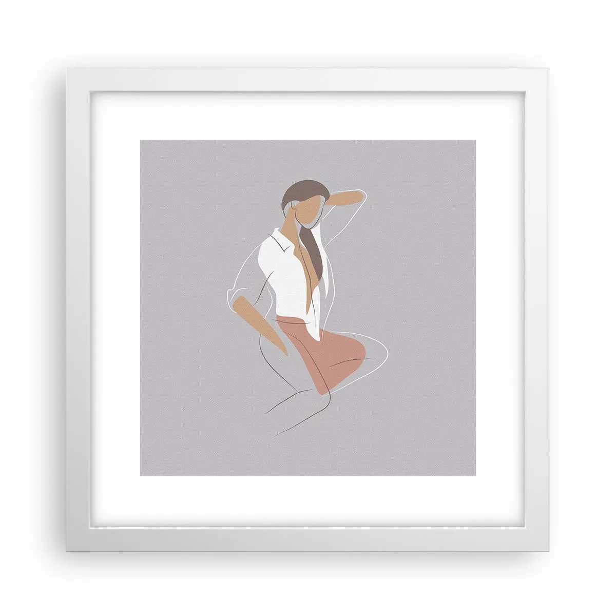 Affiche dans un cadre blanc - Poster - Contour gracieux - 30x30 cm