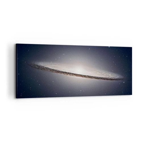 Impression sur toile - Image sur toile - Une galaxie spirale sur fond d'espace étoilé - 120x50cm - Il y a bien longtemps, dans une galaxie très lointaine… - Décoration murale moderne pour le salon et la chambre ARTTOR