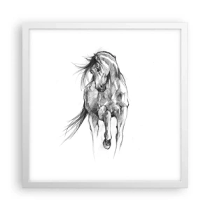 Affiche dans un cadre blanc - Poster - D'un trot gracieux - 40x40 cm