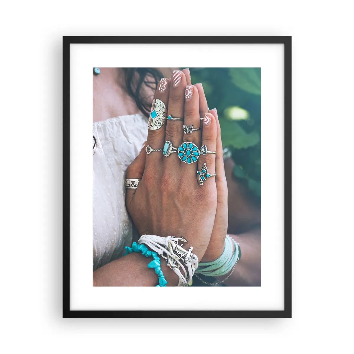 Affiche dans un cadre noir - Poster - Bienvenue au centre du bien-être - 40x50 cm