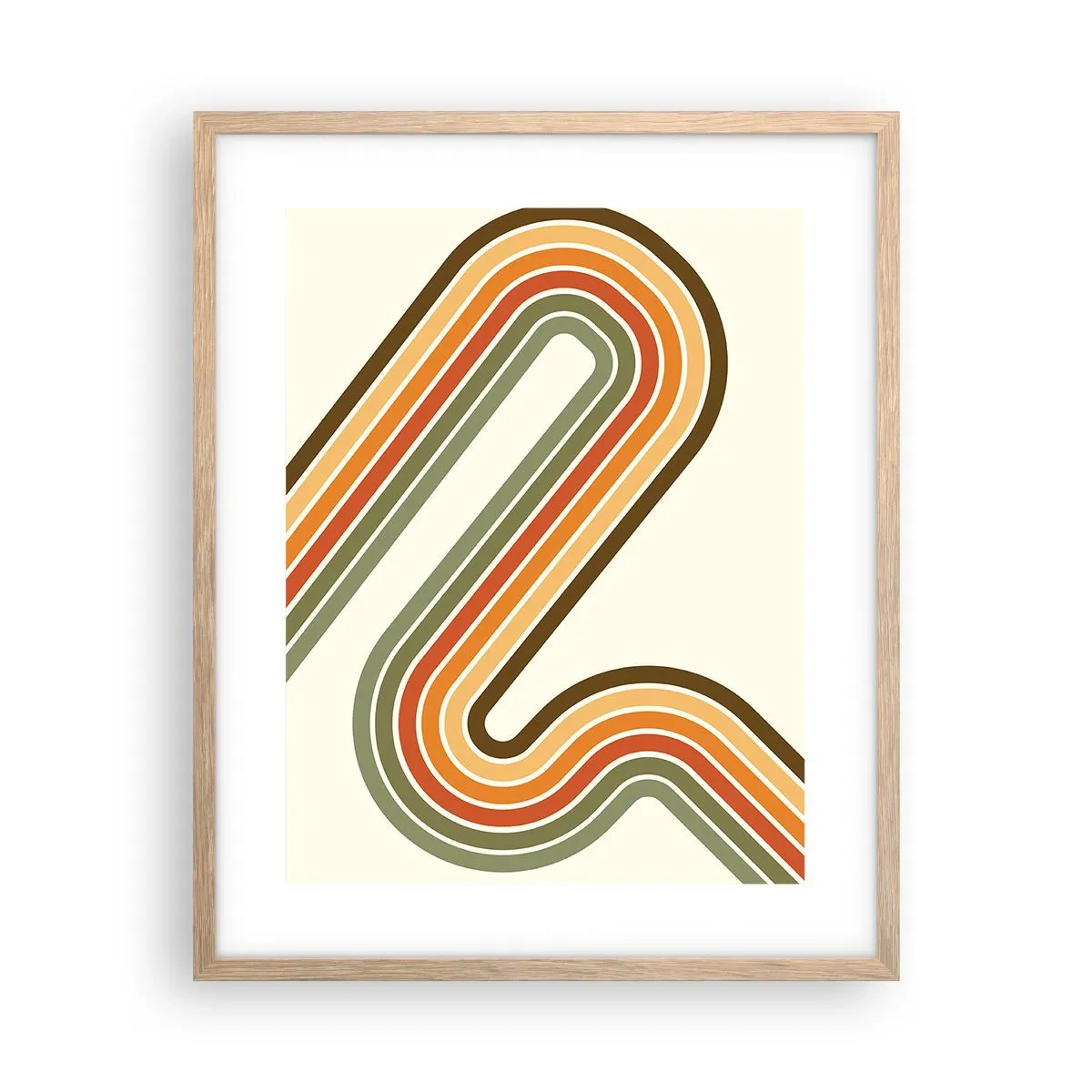 Affiche dans un chêne clair - Poster - En zig zag vers le but - 40x50 cm