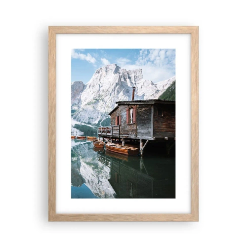 Affiche dans un chêne clair - Poster - Un matin cristallin en montagne - 30x40 cm