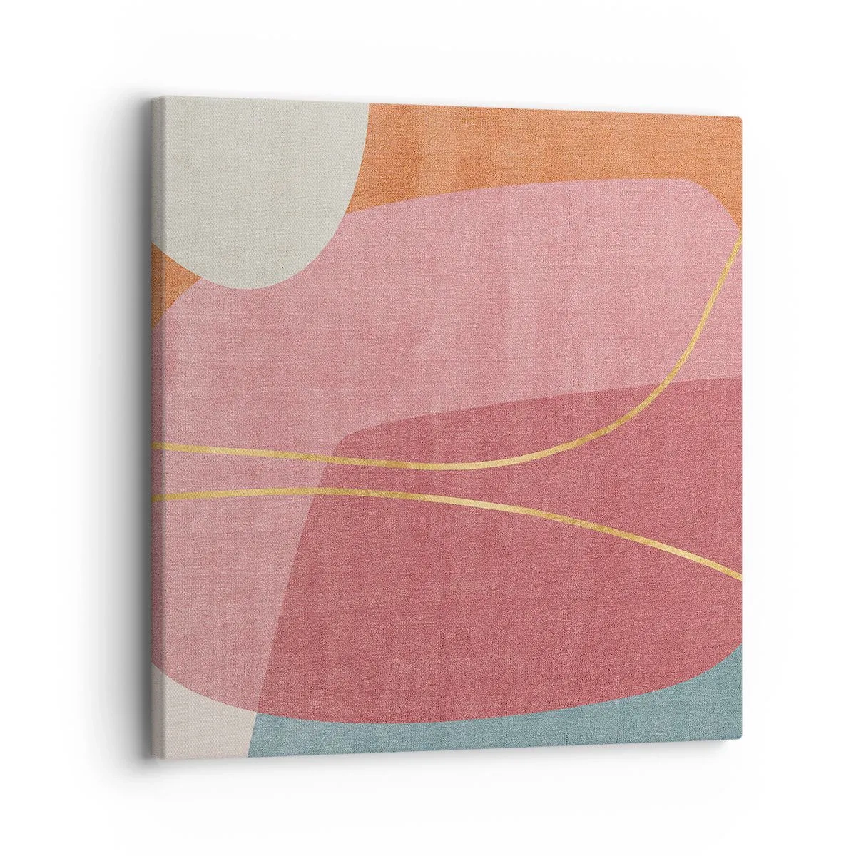 Impression sur toile - Image sur toile - Composition pastel au fil d'or - 30x30 cm