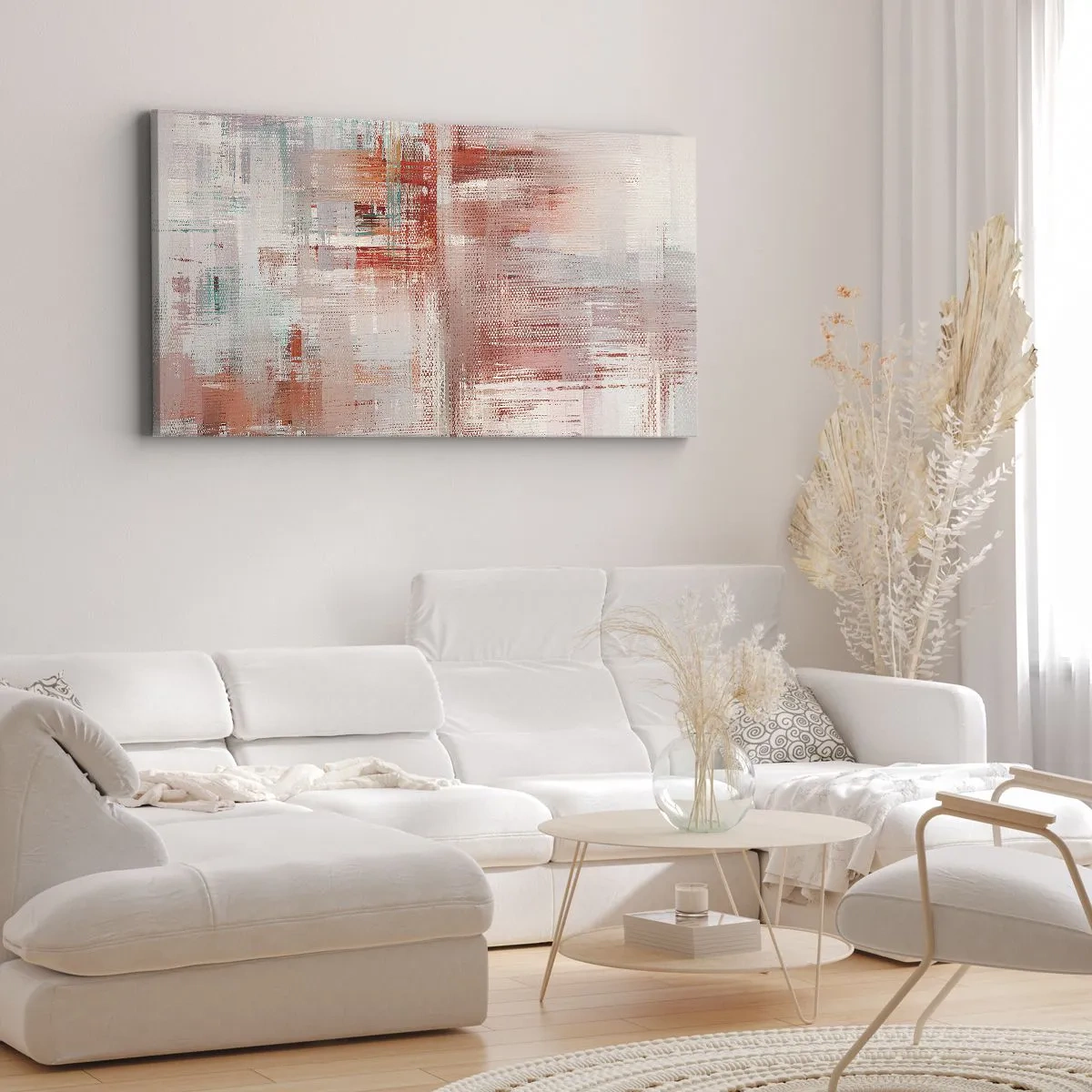 Impression sur toile - Image sur toile - Brumeux. Mais rose - 100x40 cm