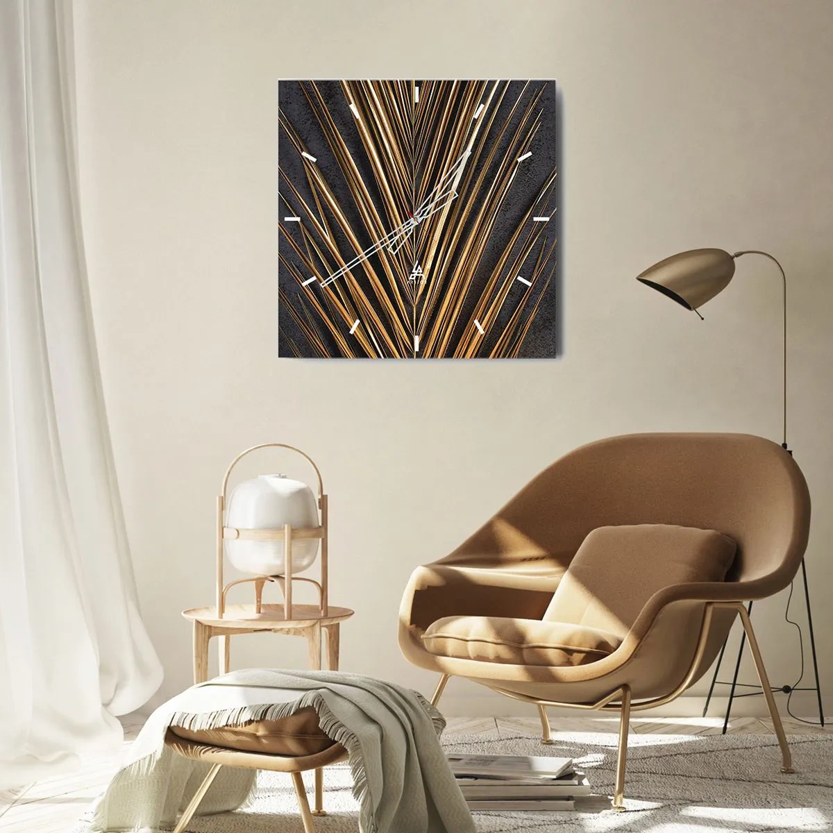 Horloge murale - Pendule murale - L'or des tropiques - 40x40 cm