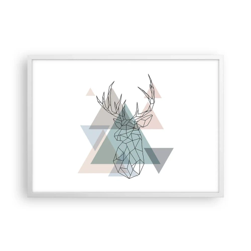 Affiche dans un cadre blanc - Poster - Dans une forêt géométrique - 70x50 cm