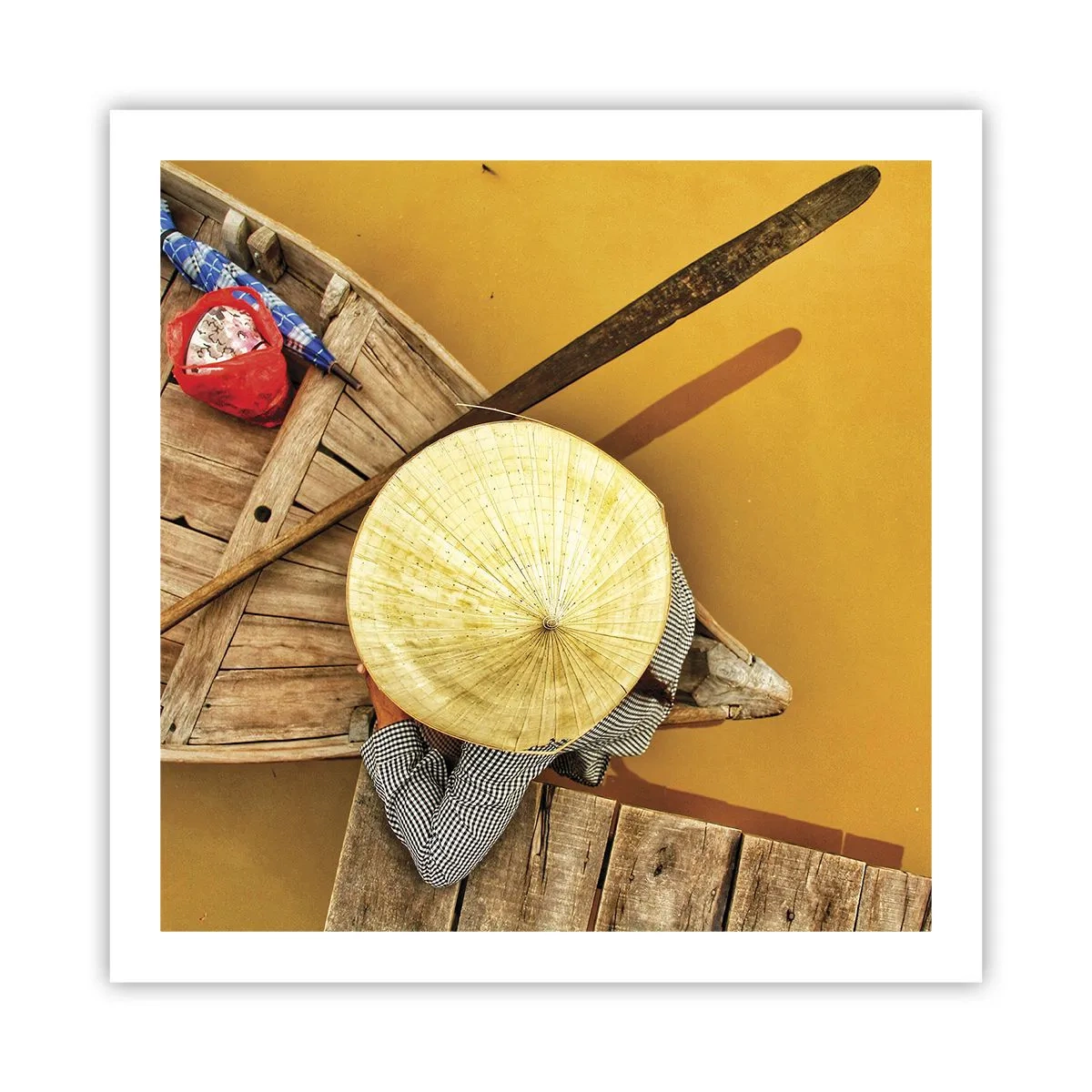 Affiche - Poster - La vie sur le fleuve Jaune - 60x60 cm