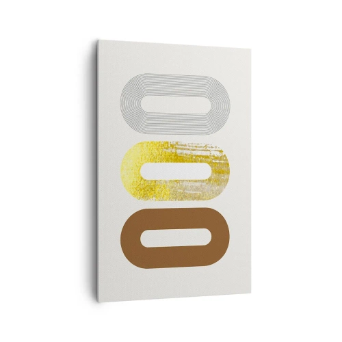 Impression sur toile - Image sur toile - Motif abstrait de trois formes géométriques - 80x120cm - Ooo! - Décoration murale moderne pour le salon et la chambre ARTTOR