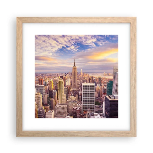 Affiche dans un chêne clair - Poster - Atteindre les nuages eux-mêmes - 30x30 cm