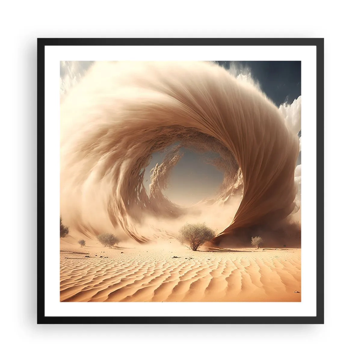 Affiche dans un cadre noir - Poster - Portail ouvert - 60x60 cm