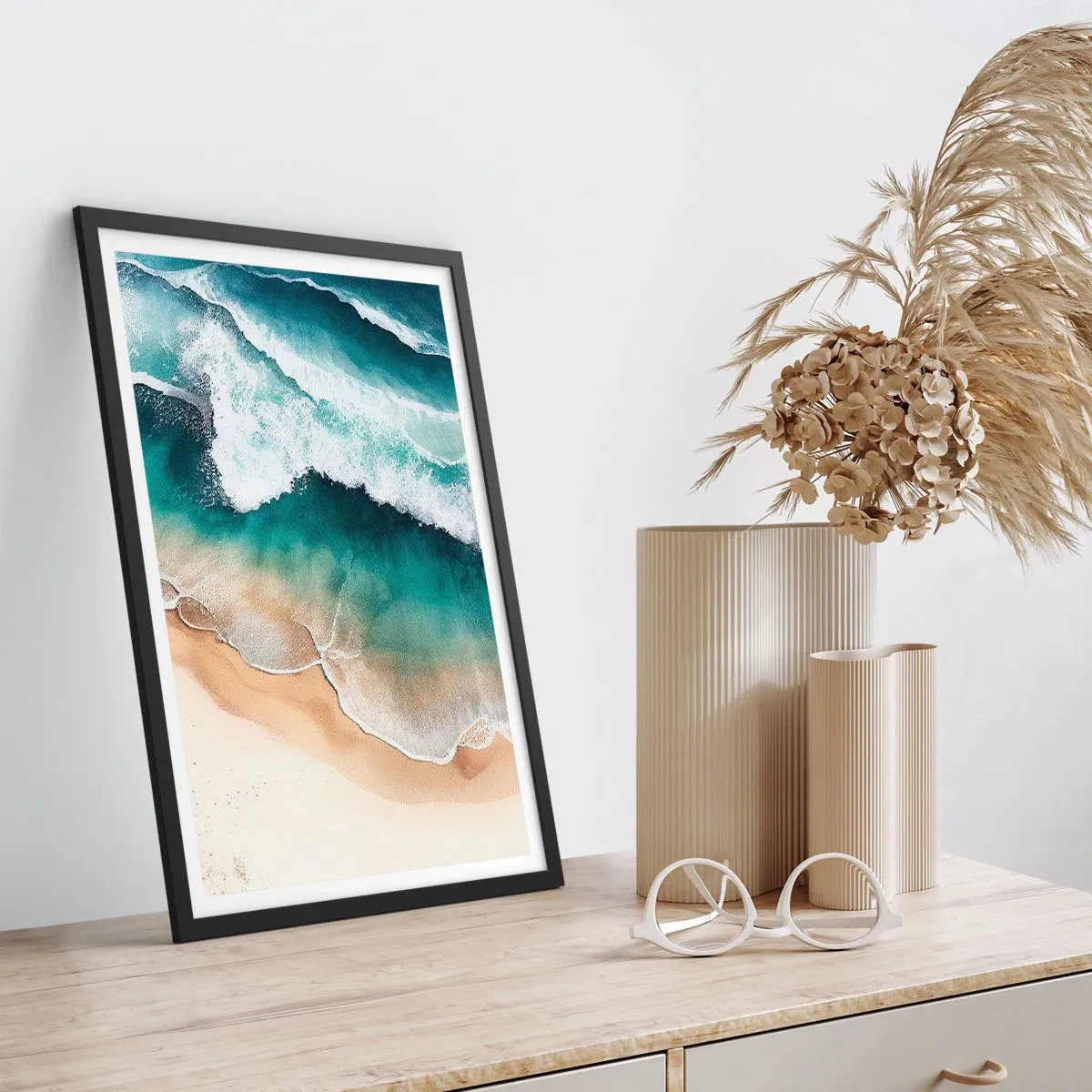 Affiche dans un cadre noir - Poster - La rencontre éternelle - 40x50 cm