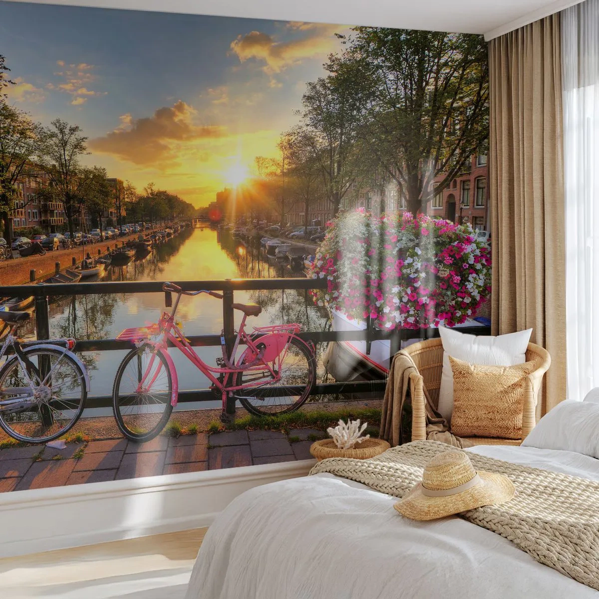 Papier Peint Photo Standard Eco - Matin de printemps à Amsterdam - Ville, Amsterdam, Architecture - 150x105 cm