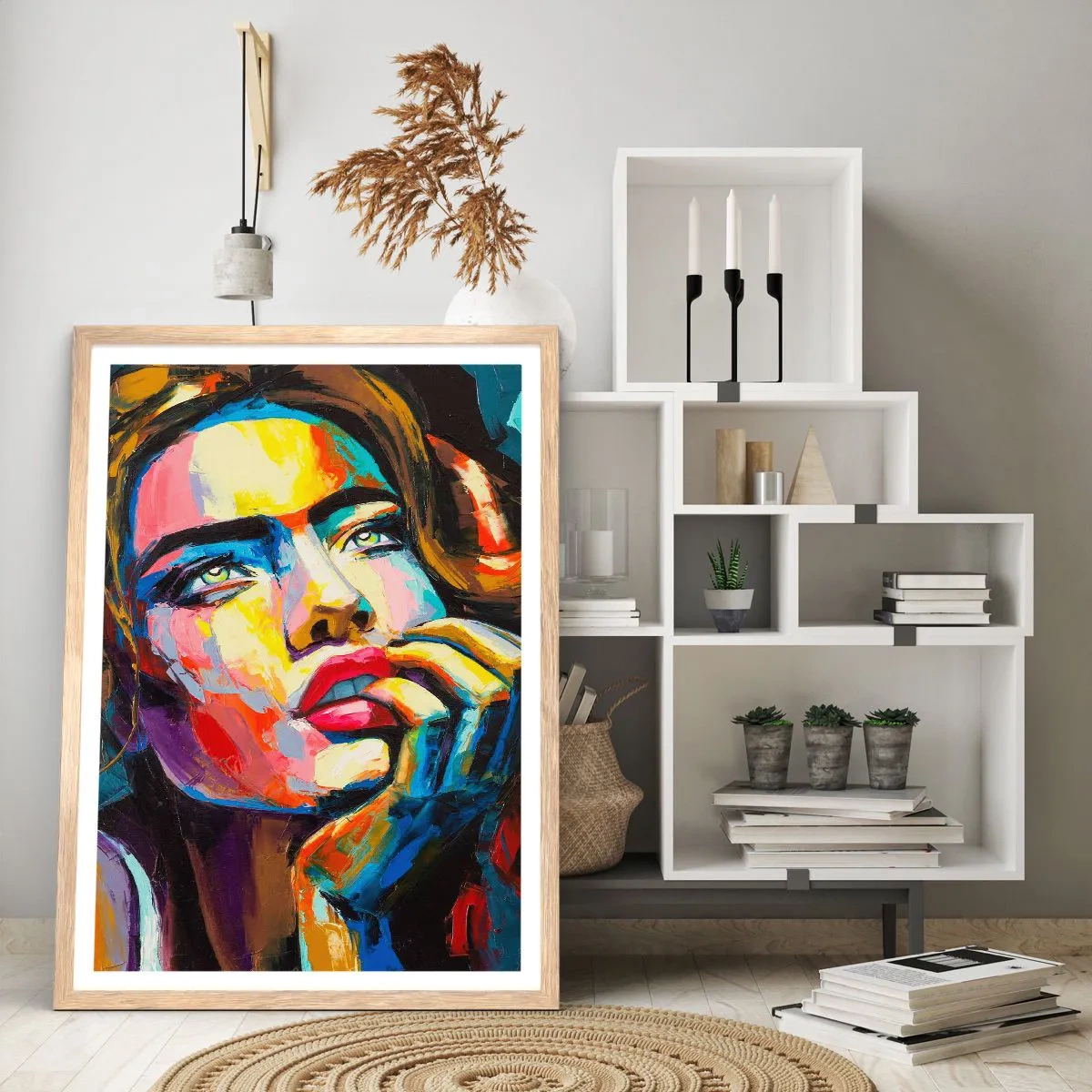 Affiche dans un chêne clair - Poster - Les rêves volent dans le ciel comme des oiseaux - 61x91 cm