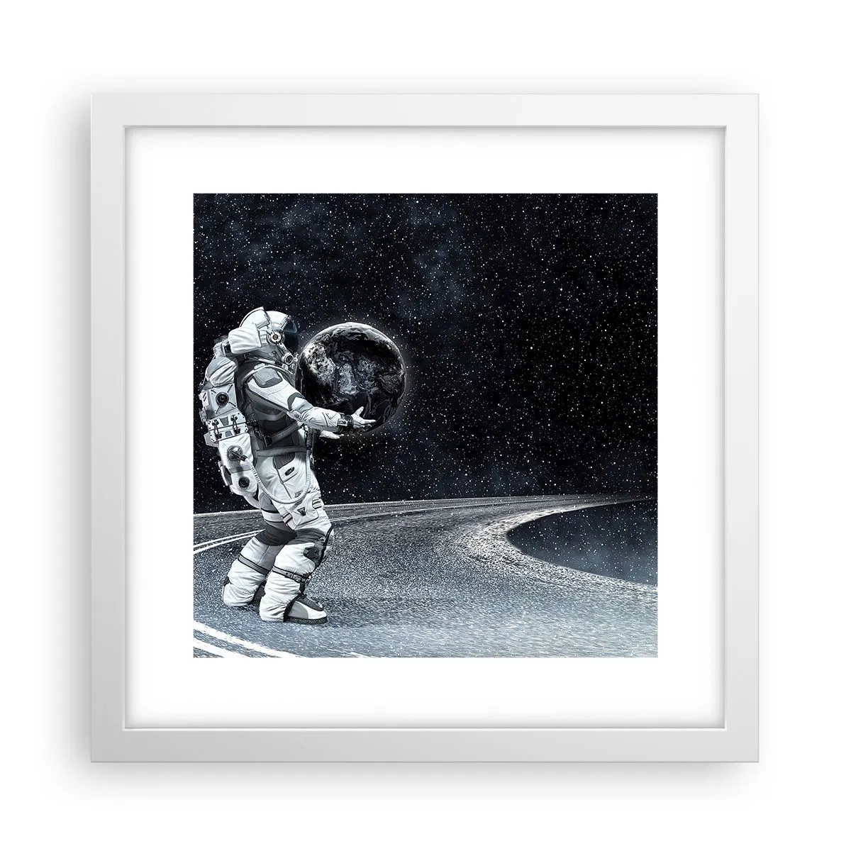 Affiche dans un cadre blanc - Poster - Sur la Voie Lactée - 30x30 cm