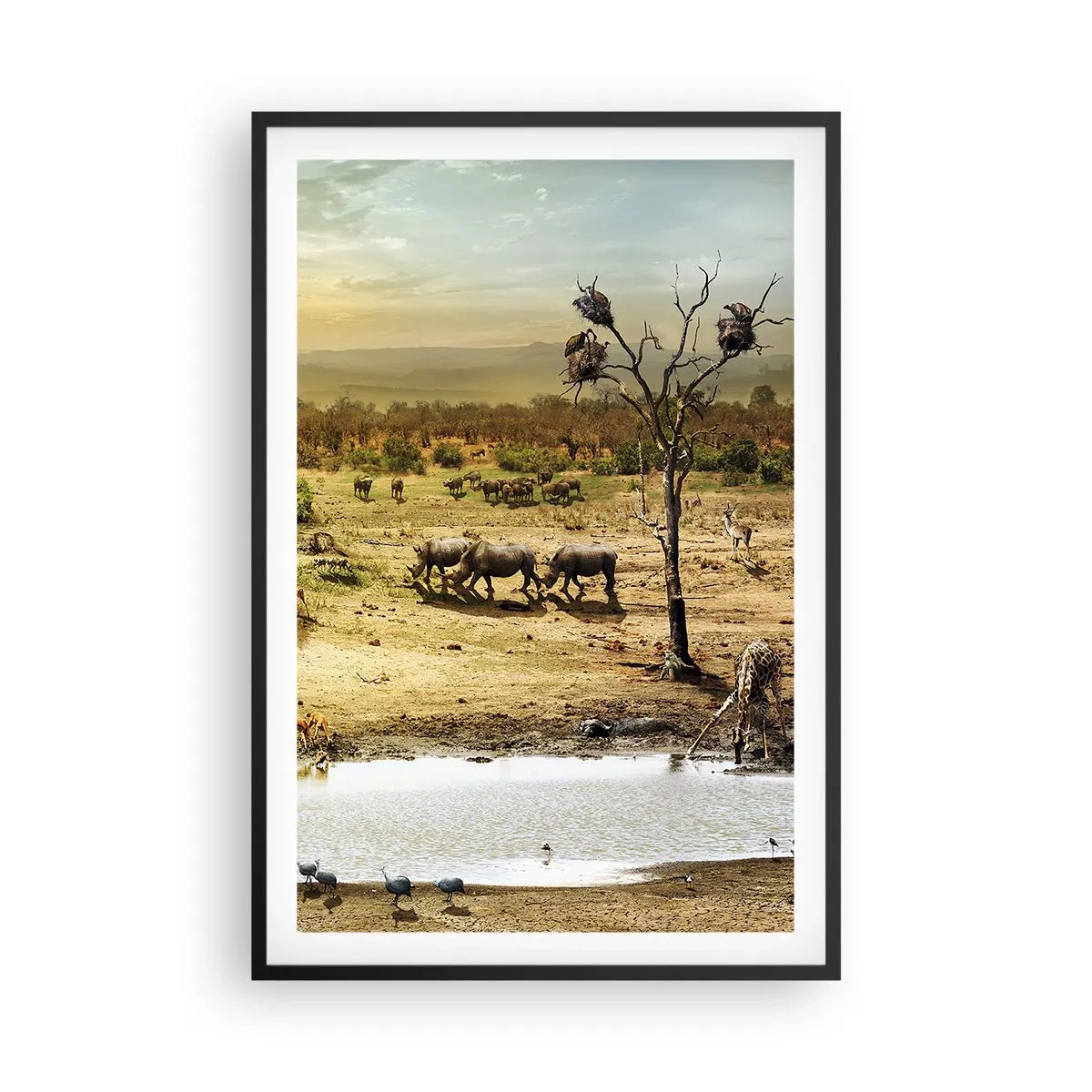 Affiche dans un cadre noir - Poster - "Et d'Eden coulait une rivière..." - 61x91 cm