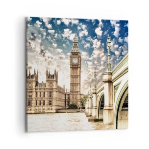 Impression sur toile - Image sur toile - Nuages ​​de plumes au-dessus de la Tamise - 50x50 cm