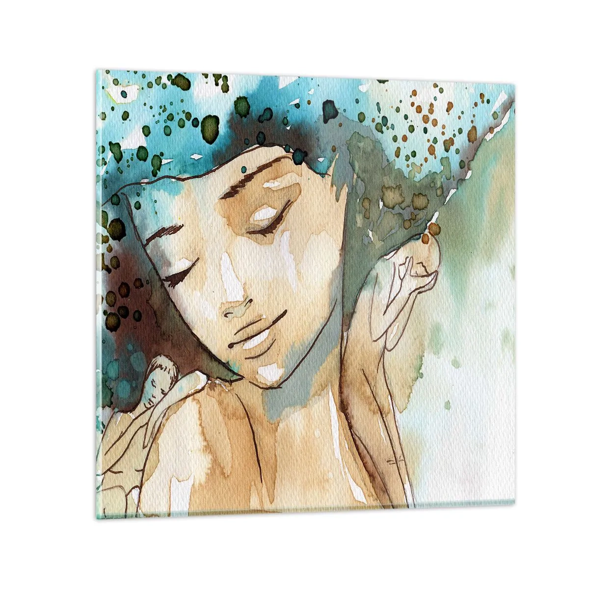 Impression sur verre - Image sur verre - Lady in blue - 60x60 cm