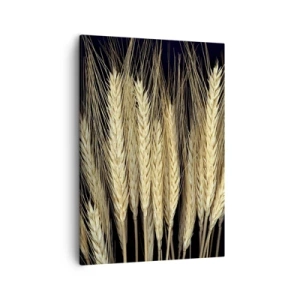 Impression sur toile - Image sur toile - Épis de blé sur fond noir dans un style rustique - 50x70cm - Magie rustique - Décoration murale moderne pour le salon et la chambre ARTTOR