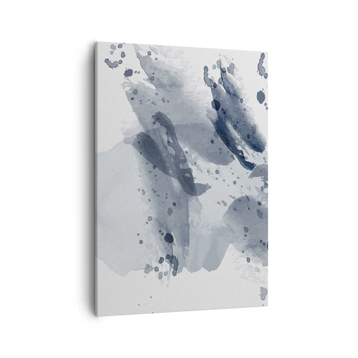 Impression sur toile - Image sur toile - Taches abstraites dans des tons bleus sur fond clair - 50x70cm - Étude de la nature de l'eau - Décoration murale moderne pour le salon et la chambre ARTTOR