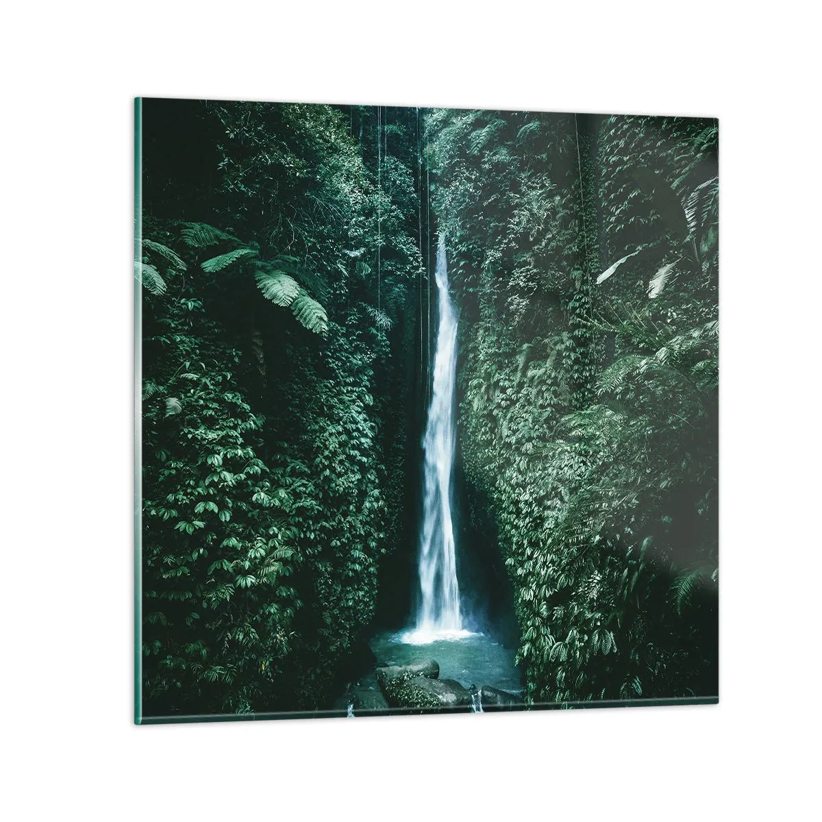 Impression sur verre - Image sur verre - Fontaine tropicale - 70x70 cm