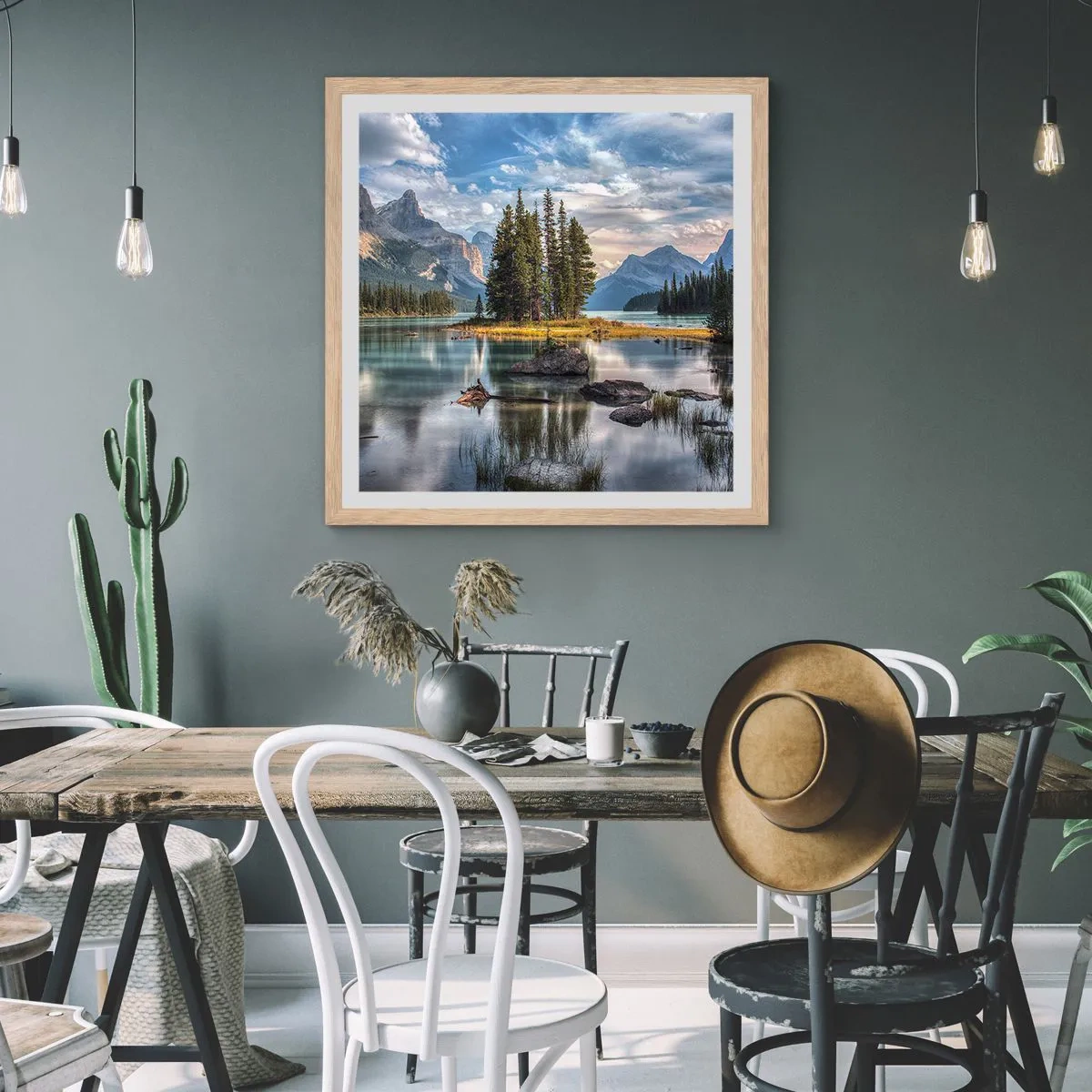 Affiche dans un chêne clair - Poster - Sous les grandes eaux claires - 60x60 cm