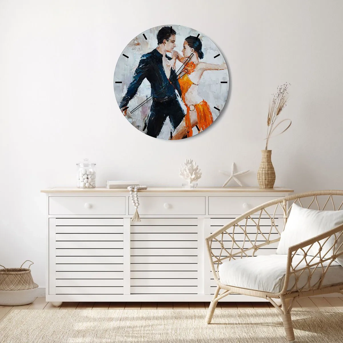 Horloge murale - Pendule murale - Un couple dansant sur un rythme intense avec des poses dynamiques - 30x30cm - Dirty dancing - Décoration murale moderne pour le salon, la cuisine et la chambre ARTTOR