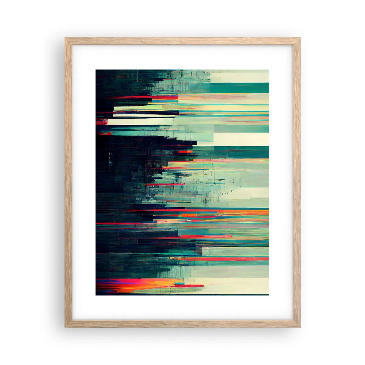 Affiche dans un chêne clair - Poster - Ville futuriste - 40x50 cm