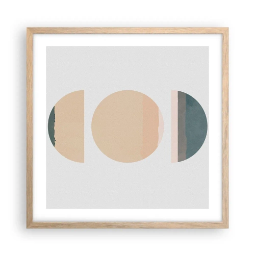 Affiche dans un chêne clair - Poster - Cercles après cercles - 50x50 cm