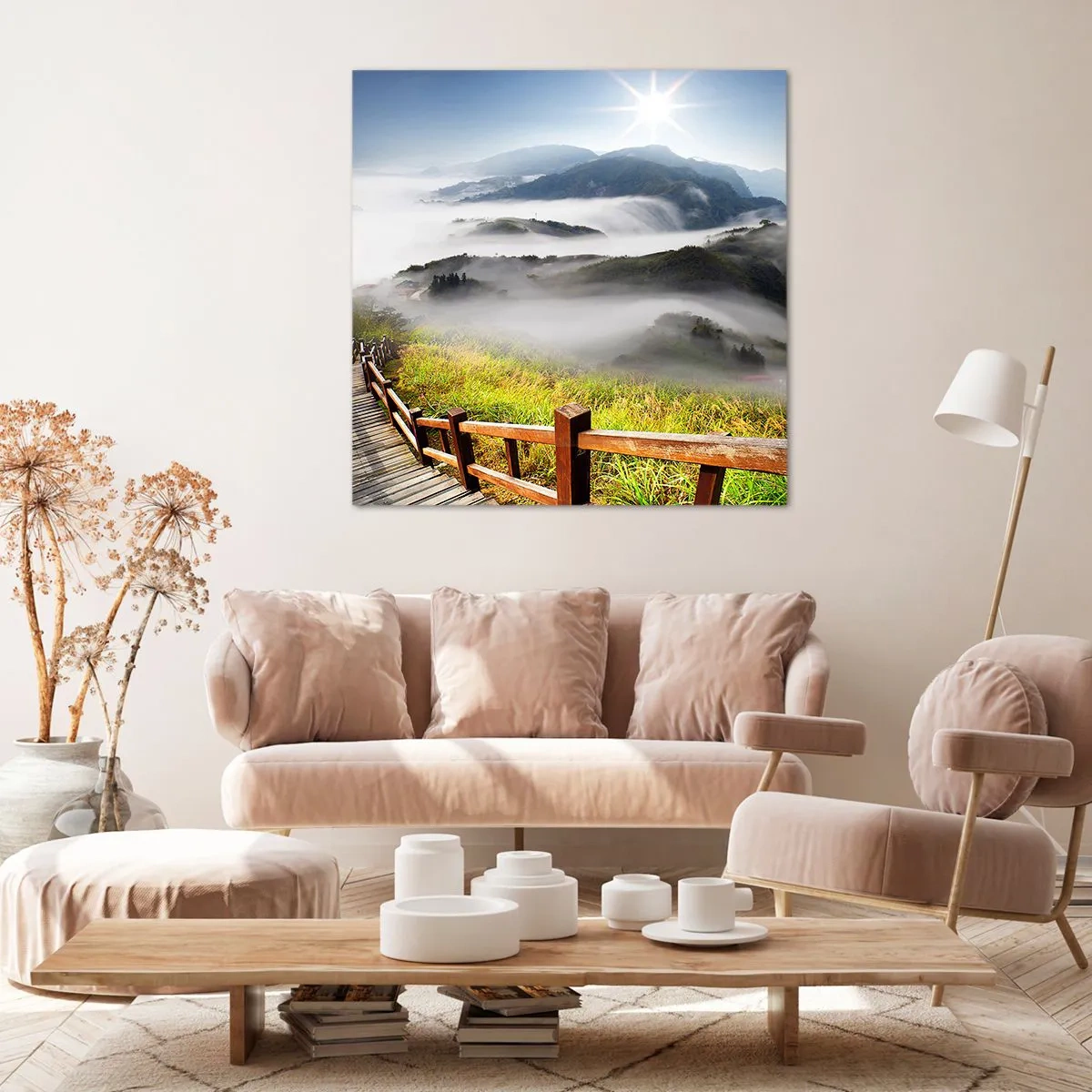 Impression sur toile - Image sur toile - Tissé d'éblouissement et de brouillard - 40x40 cm