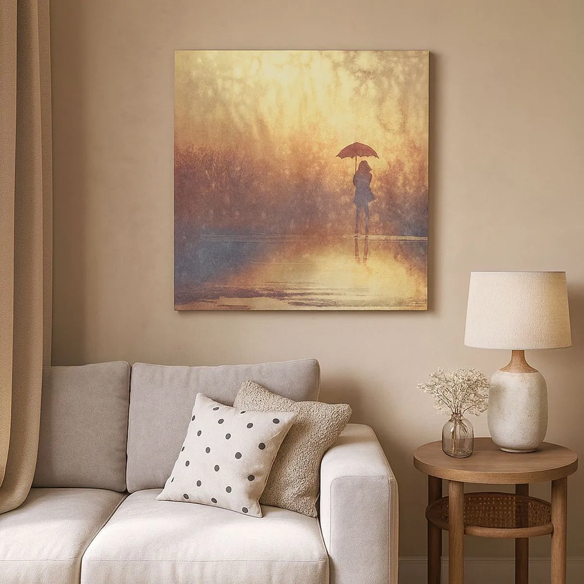 Impression sur toile - Image sur toile - Je sens que quelqu'un me regarde - 30x30 cm