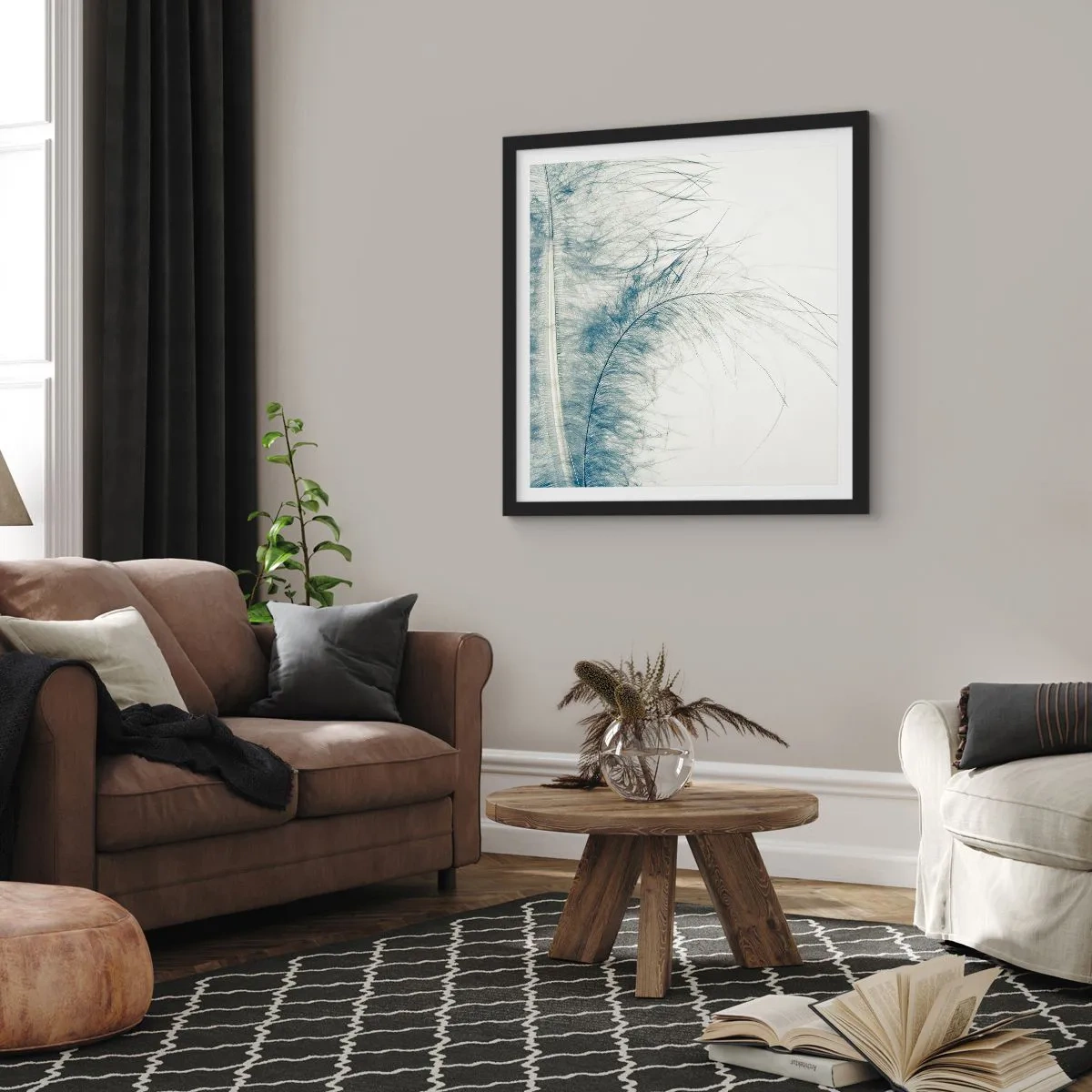 Affiche dans un cadre noir - Poster - Les sept natures - 60x60 cm